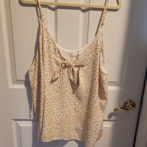 Lush Cream Tie Front Sleeveless Camisole